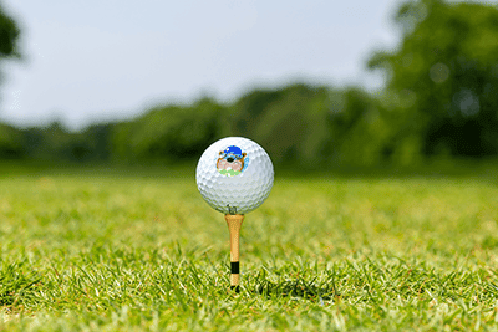 Golf ball on tee image