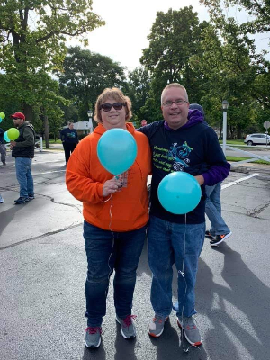 Jason and I releasing balloons to remember Nathaniel