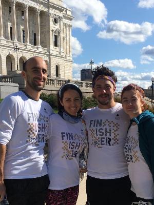 2019 Twin Cities Marathon Finishing With my beloved running group, "The Dilly Dallies"